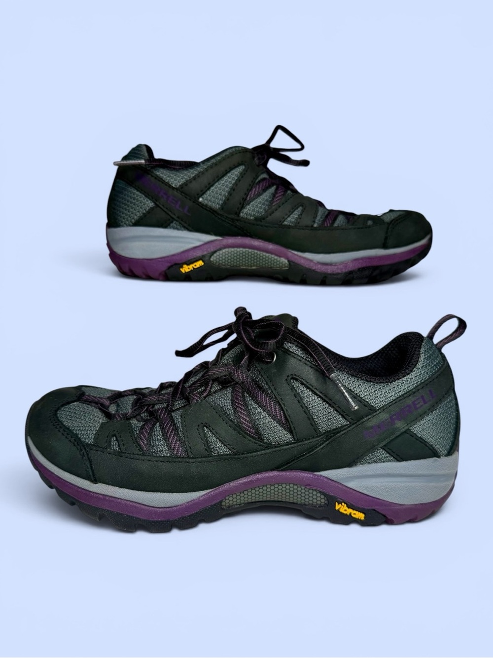 Merrell Siren Sport 3 Women’s 6.5 Black/Blackberry Vibram Trail Sneaker Gore-Tex - Picture 2 of 11
